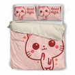 Cat Cute Smile Pink Bedding Set Bedroom Decor