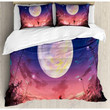 Huge Moon Printed Bedding Set Bedroom Decor