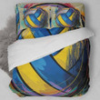 Volleyball Yellow And Blue Color Printed Bedding Set Bedroom Decor