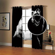 3d Black Howling Bear Printed Window Curtain Home Decor