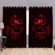 Red Dragon Tribal Tattoo Printed Window Curtain