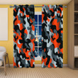 Modern 3d Wavy Camo Printed Window Curtain Home Decor