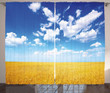 Wheat Field Summer White Cloud Printed Window Curtain Home Decor