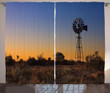 Sunset Rural Outdoors Printed Window Curtain Home Decor