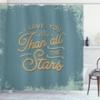Vintage Grunge Love You More Than All The Stars Printed Shower Curtain Bathroom Decor