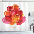 Warm Balloons In White Printed Shower Curtain Bathroom Decor