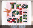 Tropical Life Slogan Hummingbird Printed Window Curtain Home Decor