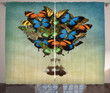 Spring Season Butterflies Hot Air Balloon Printed Window Curtain Home Decor