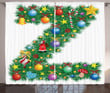 Traditional Font Xmas Letter Z Printed Window Curtain Home Decor
