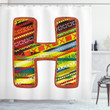 Kids Baby Prehistoric Letter H Pattern Shower Curtain Home Decor