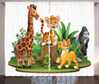 Colorful Forest Wildlife Printed Window Curtain Home Decor