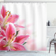 Lilies Bouquet On White Printed Shower Curtain Bathroom Decor