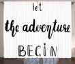 Wise Words Doodle Let The Adventure Begin Printed Window Curtain Home Decor