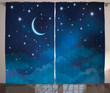 Watercolor Night Sky Printed Window Curtain Home Decor