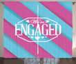 We're Engaged Words On Stripes Printed Window Curtain Home Decor