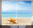 Scallop Sea Star Printed Window Curtain Home Decor