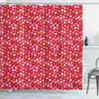 Flourishing Daisy Petals Red Pattern Shower Curtain Home Decor