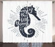 Uplifting Phrase Seahorse Enjoy The Little Things Printed Window Curtain Home Decor