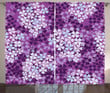 Hydrangea Lilacs Field Printed Window Curtain Home Decor