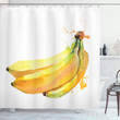 Tropical Illustration Banana Printed Shower Curtain Bathroom Decor