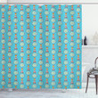 Summer Season Pastel Blue Printed Shower Curtain Bathroom Decor