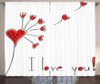 Dandelion With Hearts I Love You Printed Window Curtain Home Decor