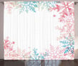 Winter Inspired Pastel Snowflake Printed Window Curtain Home Decor