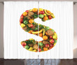 Letter S With Fruits Printed Window Curtain Home Decor