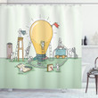 Creativity Teamwork Giant Lamp Printed Shower Curtain Bathroom Decor