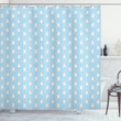 Bunny Cartoon On Pastel Blue Printed Shower Curtain Bathroom Decor