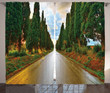 Europe Country Village Roadway Printed Window Curtain Home Decor