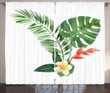 Blooming Tropical Fern Printed Window Curtain Home Decor