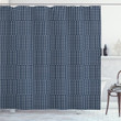 Dotted Square Lines Black Pattern Shower Curtain Home Decor