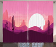 Arizona Desert Cactus Printed Window Curtain Home Decor