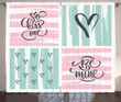 Valentines Day Words Be Mine Printed Window Curtain Home Decor