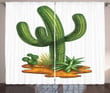 Arid Climate Saguaro Printed Window Curtain Home Decor