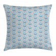Nocturnal Lonely Boat Grey Background Art Pattern Printed Cushion Cover