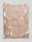 Hand Drawn Shells Design Printed Wall Tapestry Home Decor