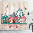 Circus Flat Balloons Colorful Pattern Printed Shower Curtain Home Decor