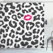 Cheetah Leopard Kiss Pattern Printed Shower Curtain Home Decor