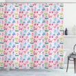 Teddy Bear And Bunny Little Pattern Printed Shower Curtain Home Decor
