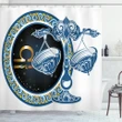 Libra Sign Astrological Printed Shower Curtain Bathroom Decor