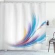 Rainbow Inspired Waves Curve Pattern Printed Shower Curtain Home Decor