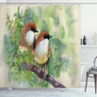 Pair Of House Sparrow Pattern Printed Shower Curtain Home Decor