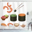 Folkloric Food Graphic Printed Shower Curtain Home Decor