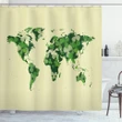 Saint Patrick Day Clover Map Pattern Printed Shower Curtain Home Decor