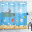 Save The Ocean Awareness Pattern Printed Shower Curtain Home Decor