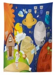 Cartoon Outer Space 3d Printed Tablecloth Home Decoration