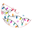 Colorful Christmas Lights And Snowflakes Pattern Christmas Tree Skirt Home Decor