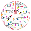 Colorful Christmas Lights And Snowflakes Pattern Christmas Tree Skirt Home Decor